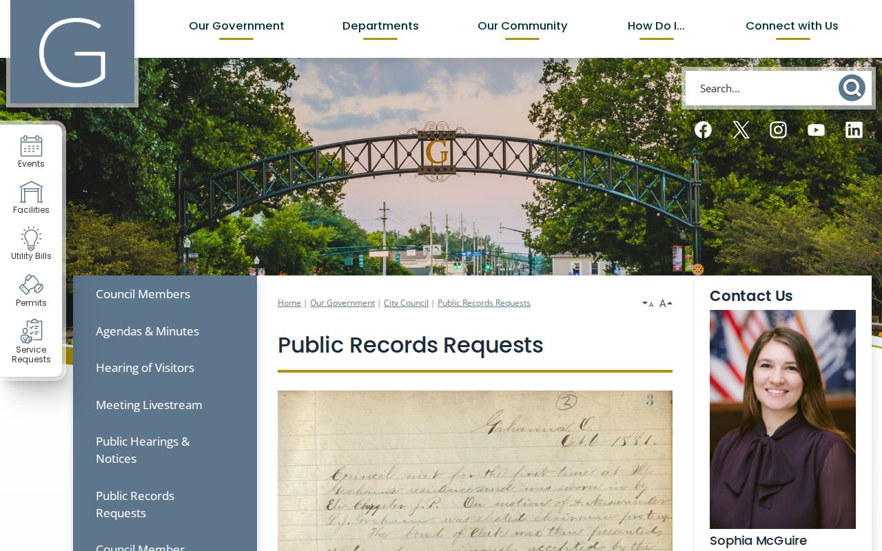 Gahanna residents directory public records request screen
