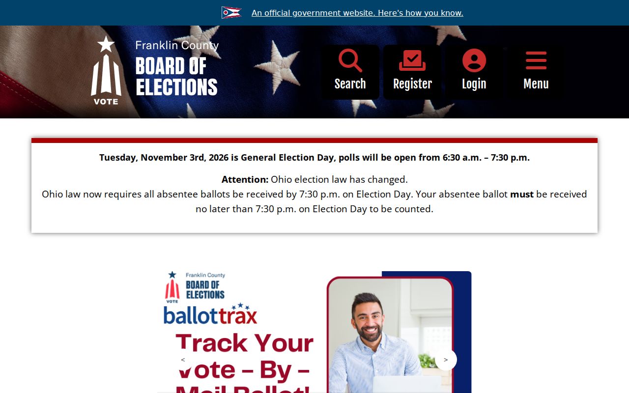 Gahanna neighbors Franklin County Board of Elections website